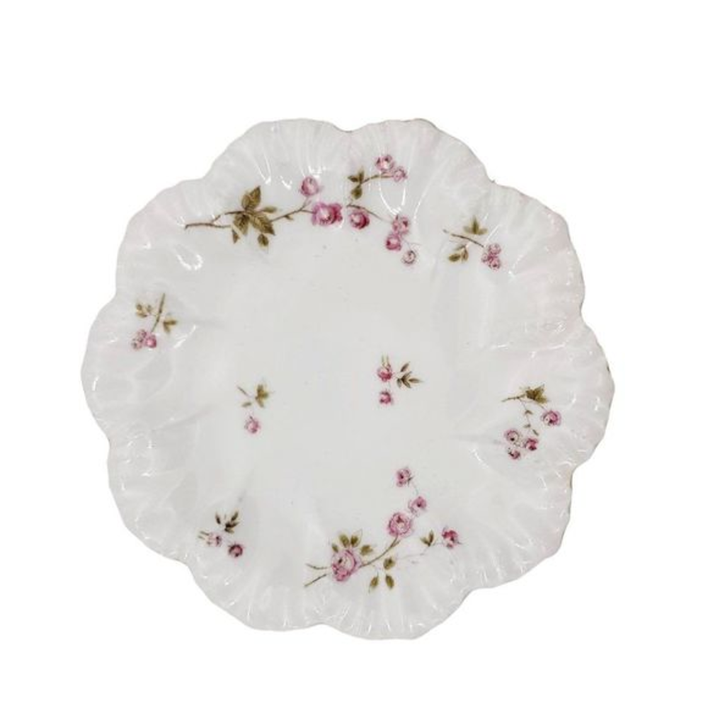 VTG Marx Gutherz Carlsbad Scalloped Plate Tiny Roses Austria Collectible‎ Fine